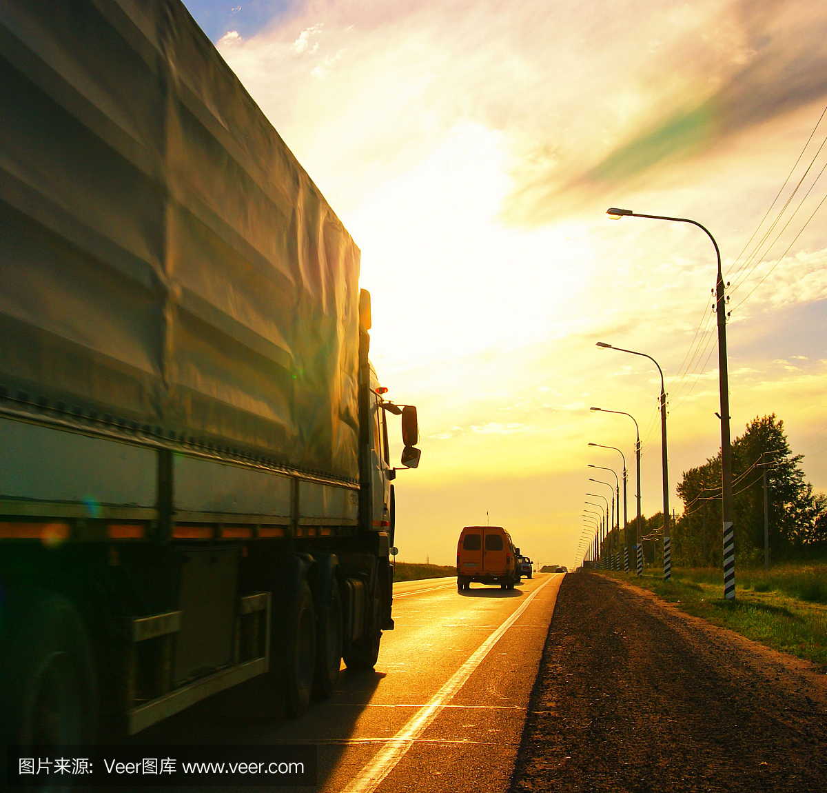 道路模糊卡车